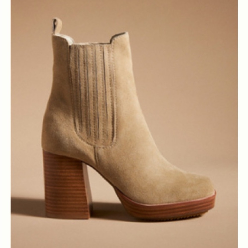 Kelsey Dagger Taupe Suede Ankle Boots